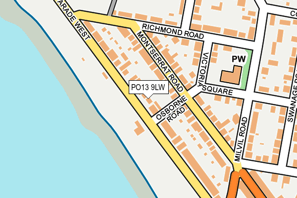 PO13 9LW map - OS OpenMap – Local (Ordnance Survey)