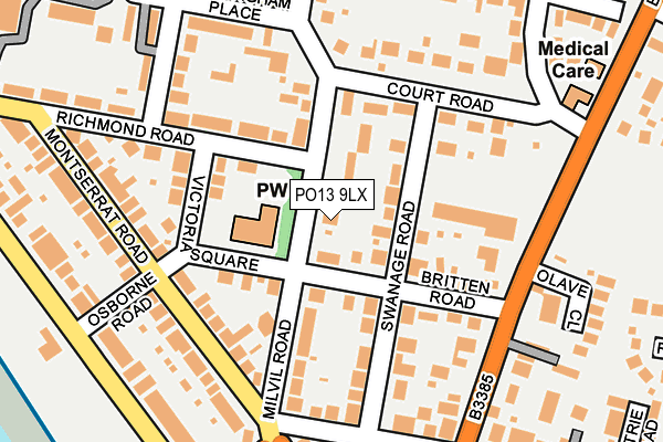 PO13 9LX map - OS OpenMap – Local (Ordnance Survey)