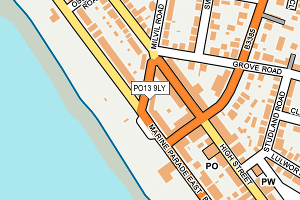 PO13 9LY map - OS OpenMap – Local (Ordnance Survey)