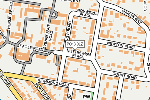 PO13 9LZ map - OS OpenMap – Local (Ordnance Survey)