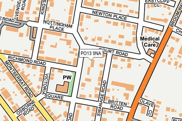 PO13 9NA map - OS OpenMap – Local (Ordnance Survey)