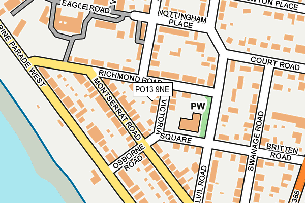 PO13 9NE map - OS OpenMap – Local (Ordnance Survey)