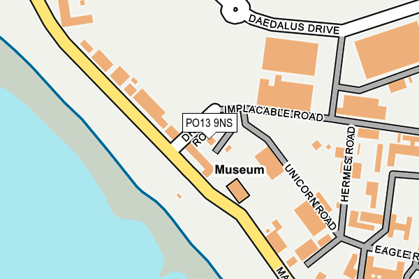 PO13 9NS map - OS OpenMap – Local (Ordnance Survey)