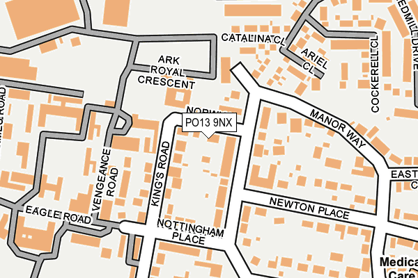 PO13 9NX map - OS OpenMap – Local (Ordnance Survey)