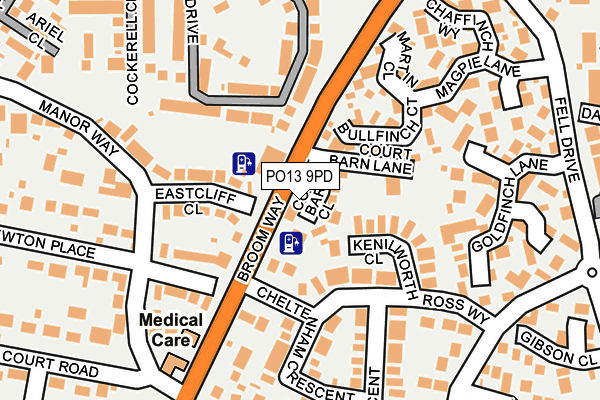 PO13 9PD map - OS OpenMap – Local (Ordnance Survey)