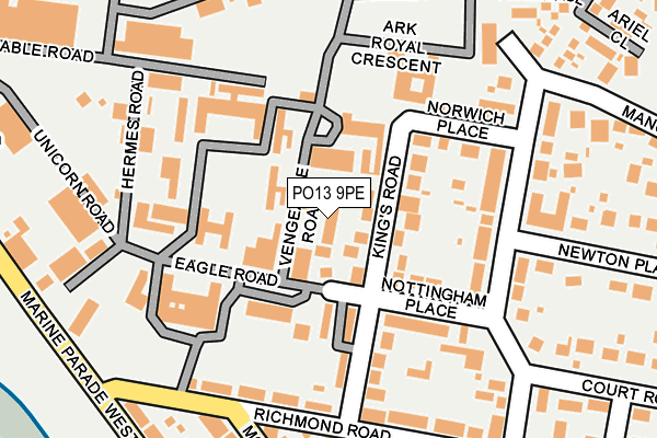 PO13 9PE map - OS OpenMap – Local (Ordnance Survey)