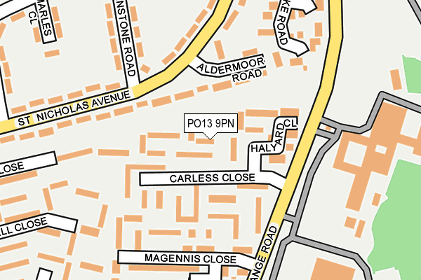 PO13 9PN map - OS OpenMap – Local (Ordnance Survey)