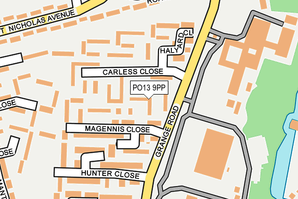 PO13 9PP map - OS OpenMap – Local (Ordnance Survey)
