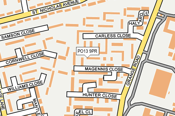 PO13 9PR map - OS OpenMap – Local (Ordnance Survey)