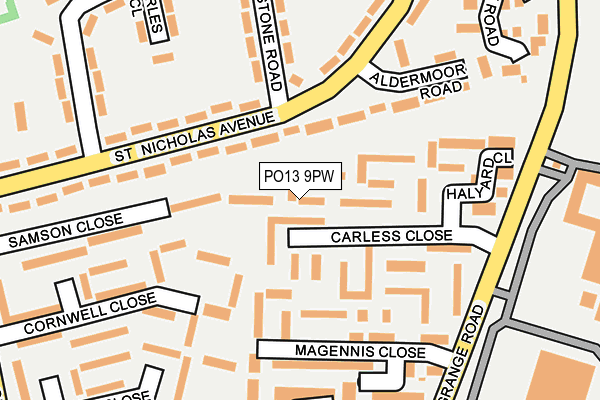 PO13 9PW map - OS OpenMap – Local (Ordnance Survey)