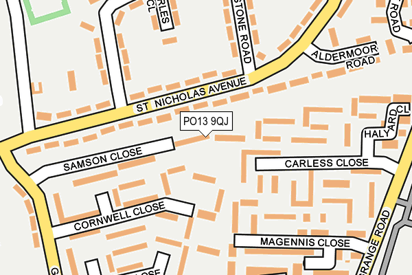 PO13 9QJ map - OS OpenMap – Local (Ordnance Survey)