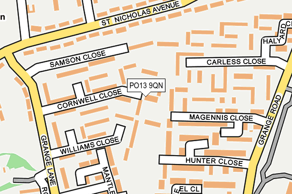 PO13 9QN map - OS OpenMap – Local (Ordnance Survey)