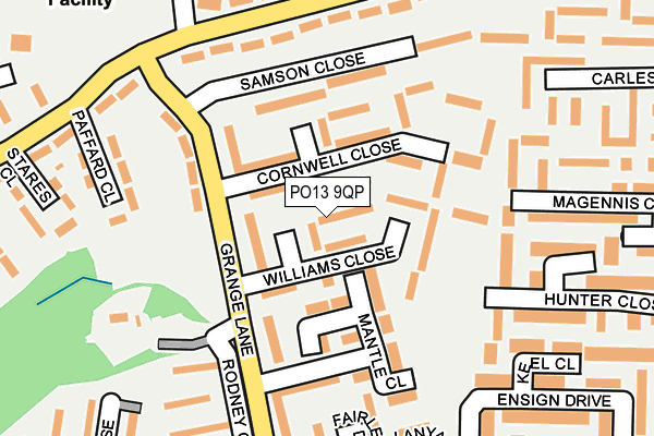 PO13 9QP map - OS OpenMap – Local (Ordnance Survey)