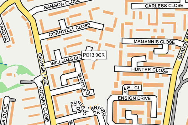 PO13 9QR map - OS OpenMap – Local (Ordnance Survey)