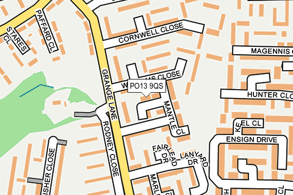 PO13 9QS map - OS OpenMap – Local (Ordnance Survey)