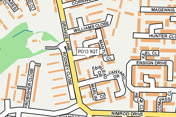 PO13 9QT map - OS OpenMap – Local (Ordnance Survey)
