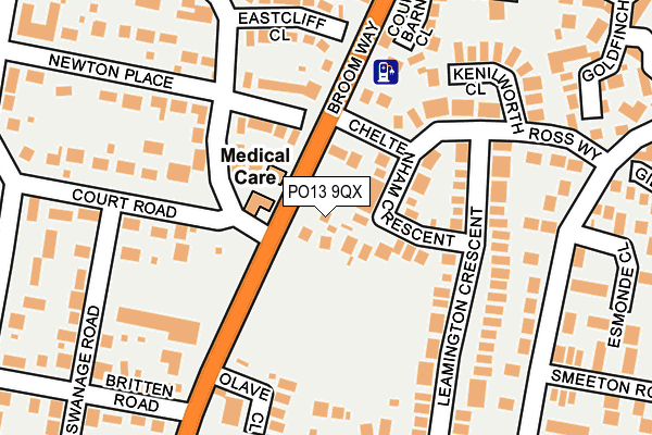 PO13 9QX map - OS OpenMap – Local (Ordnance Survey)