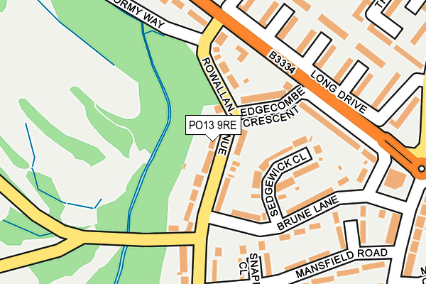 PO13 9RE map - OS OpenMap – Local (Ordnance Survey)