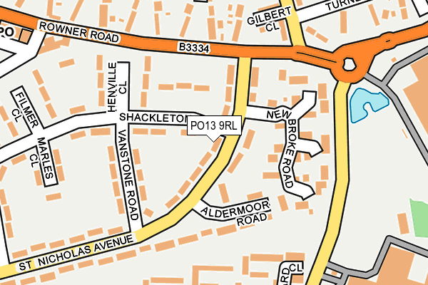 PO13 9RL map - OS OpenMap – Local (Ordnance Survey)