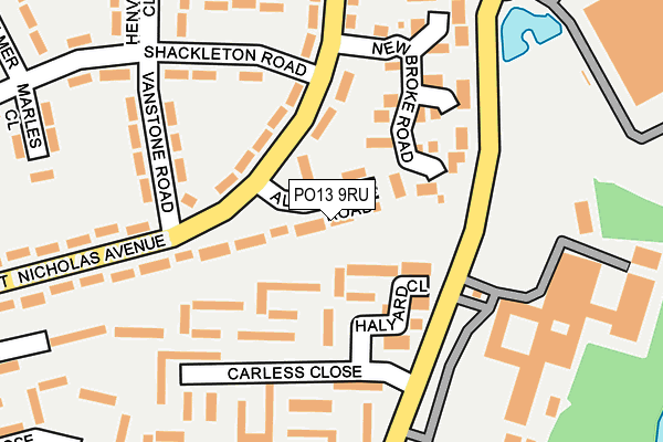 PO13 9RU map - OS OpenMap – Local (Ordnance Survey)