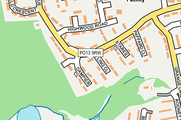 PO13 9RW map - OS OpenMap – Local (Ordnance Survey)