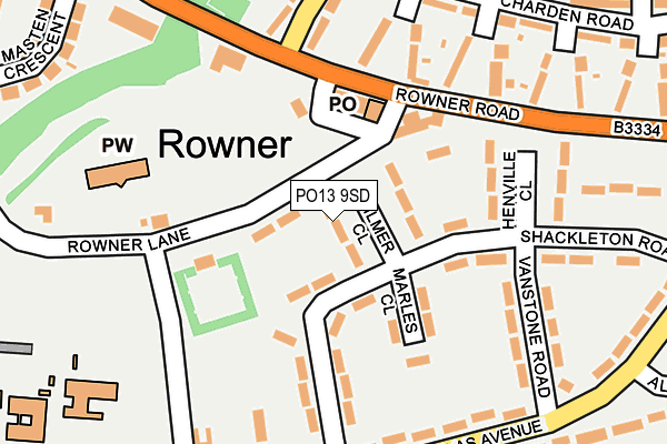 PO13 9SD map - OS OpenMap – Local (Ordnance Survey)