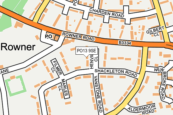 PO13 9SE map - OS OpenMap – Local (Ordnance Survey)