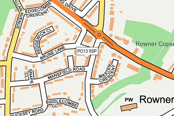 PO13 9SP map - OS OpenMap – Local (Ordnance Survey)