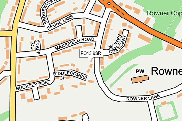 PO13 9SR map - OS OpenMap – Local (Ordnance Survey)