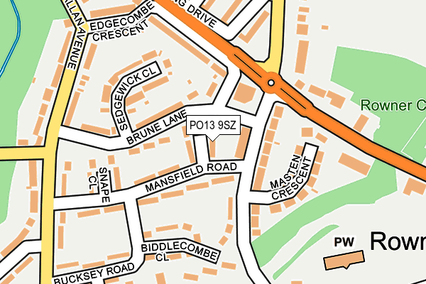PO13 9SZ map - OS OpenMap – Local (Ordnance Survey)