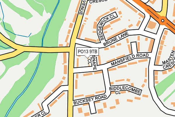 PO13 9TB map - OS OpenMap – Local (Ordnance Survey)