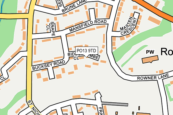 PO13 9TD map - OS OpenMap – Local (Ordnance Survey)