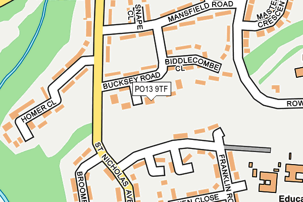 PO13 9TF map - OS OpenMap – Local (Ordnance Survey)