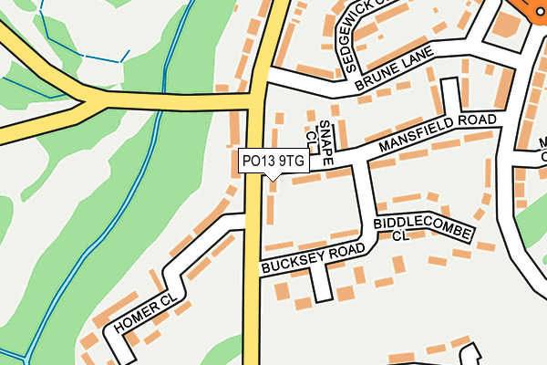 PO13 9TG map - OS OpenMap – Local (Ordnance Survey)