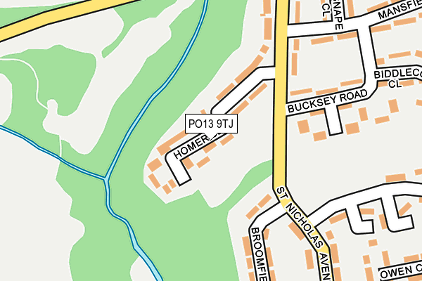 PO13 9TJ map - OS OpenMap – Local (Ordnance Survey)