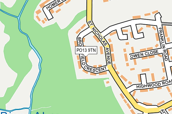 PO13 9TN map - OS OpenMap – Local (Ordnance Survey)