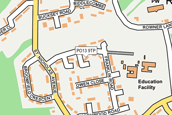 PO13 9TP map - OS OpenMap – Local (Ordnance Survey)