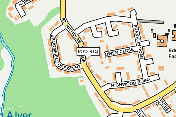 PO13 9TQ map - OS OpenMap – Local (Ordnance Survey)