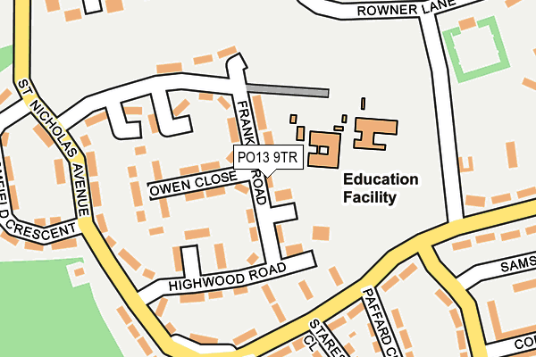 PO13 9TR map - OS OpenMap – Local (Ordnance Survey)