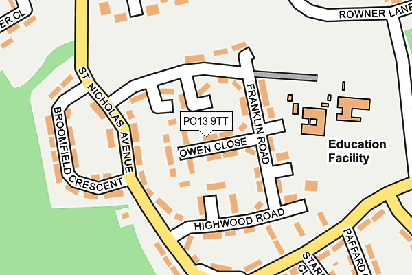 PO13 9TT map - OS OpenMap – Local (Ordnance Survey)