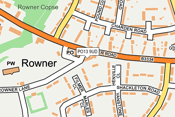 PO13 9UD map - OS OpenMap – Local (Ordnance Survey)
