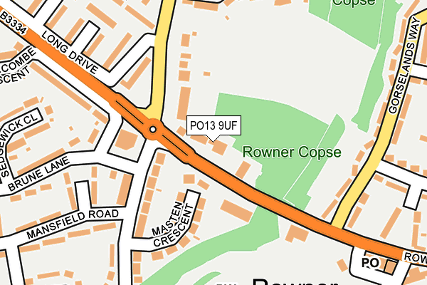 PO13 9UF map - OS OpenMap – Local (Ordnance Survey)