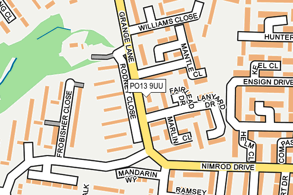 PO13 9UU map - OS OpenMap – Local (Ordnance Survey)
