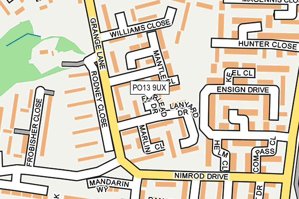 PO13 9UX map - OS OpenMap – Local (Ordnance Survey)