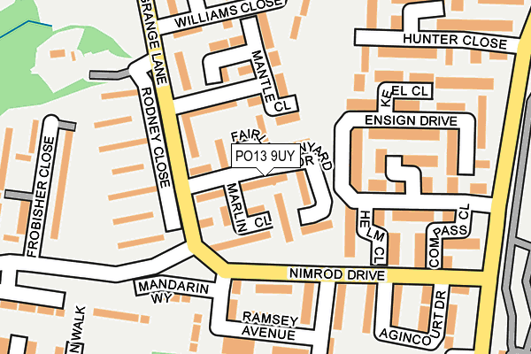 PO13 9UY map - OS OpenMap – Local (Ordnance Survey)