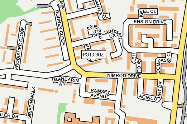 PO13 9UZ map - OS OpenMap – Local (Ordnance Survey)