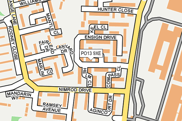 PO13 9XE map - OS OpenMap – Local (Ordnance Survey)