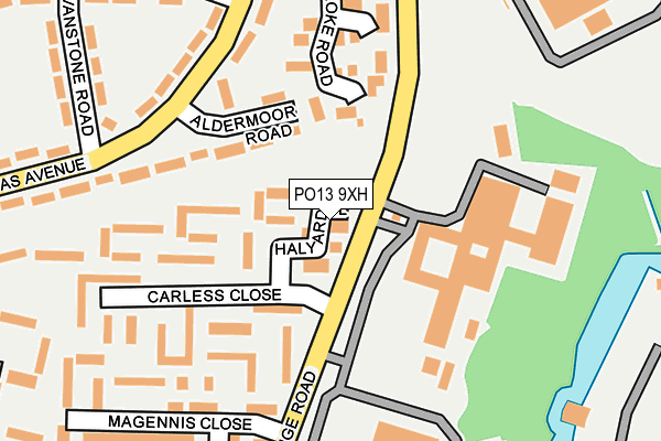 PO13 9XH map - OS OpenMap – Local (Ordnance Survey)