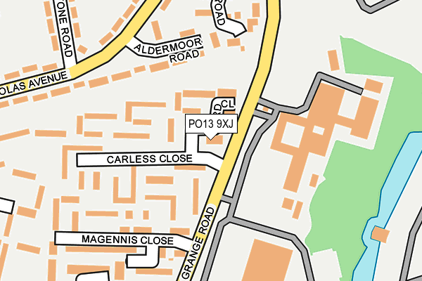 PO13 9XJ map - OS OpenMap – Local (Ordnance Survey)