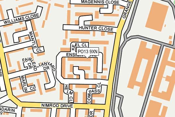 PO13 9XN map - OS OpenMap – Local (Ordnance Survey)